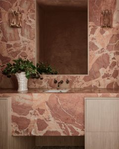 Breccia Savoia marble powder room