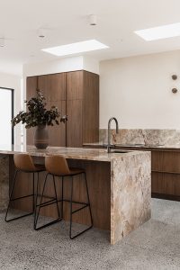 Natural stone benchtops in luxury kitchen design